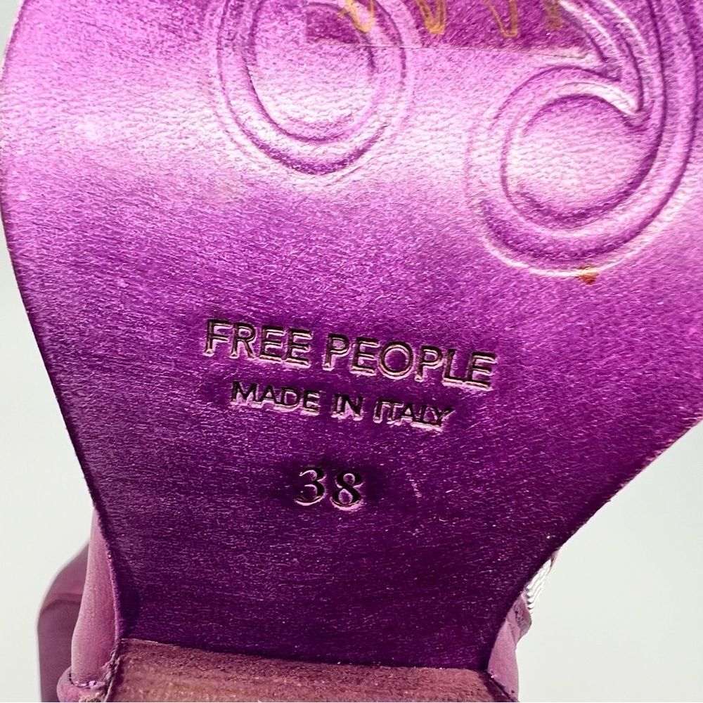 Free People Purple Suede Western Ankle Boots with Metal Toe Cap - Picture 8 of 11